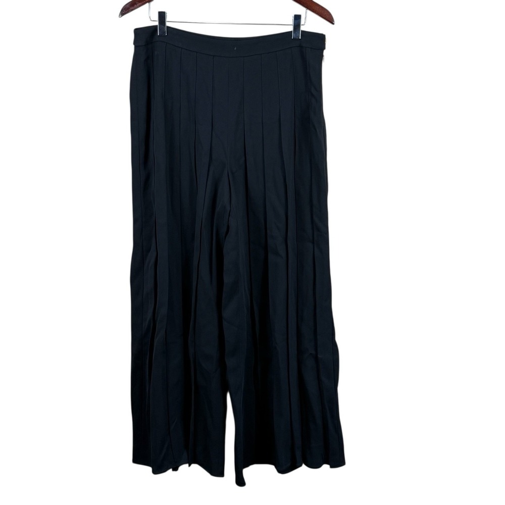 Carlisle Collection Women's Wide-Leg Palazzo Pant Size 8 Black Pleated Leg‎